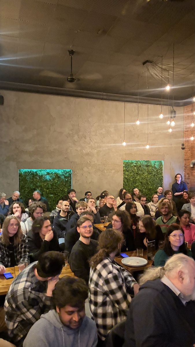 A packed room at Astronomy on Tap Warsaw