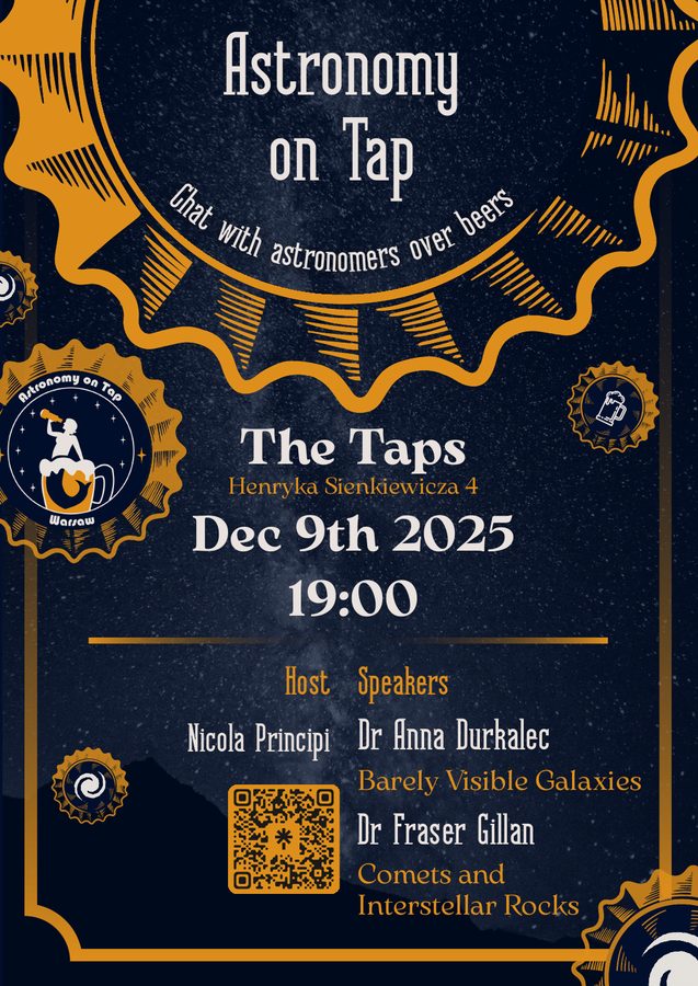Poster for the first Astronomy on Tap Warsaw