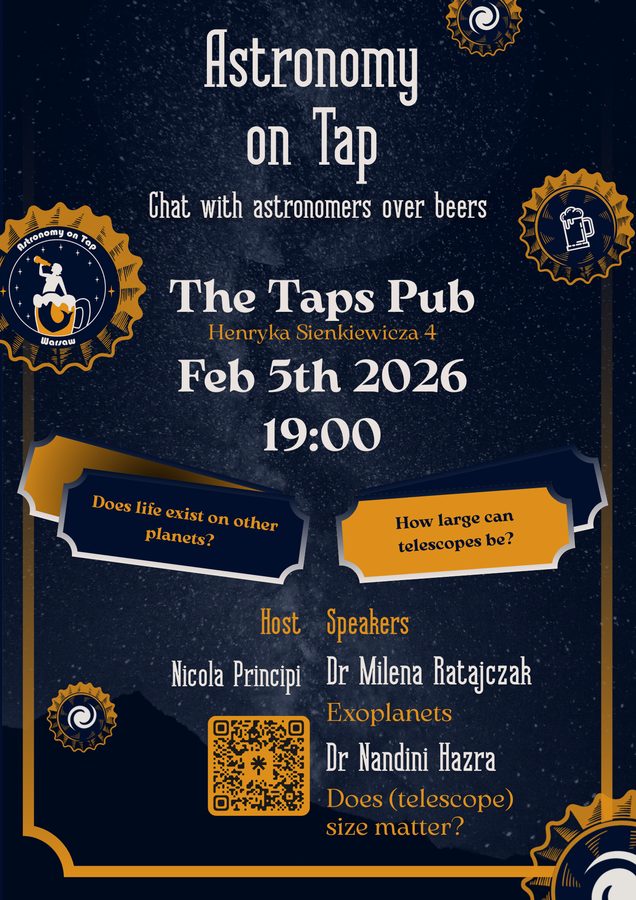 Poster for Astronomy on Tap Warsaw #2